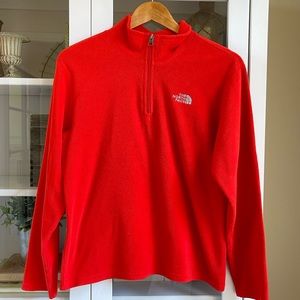 North Face Youth XL 1/4 zip red fleece pullover